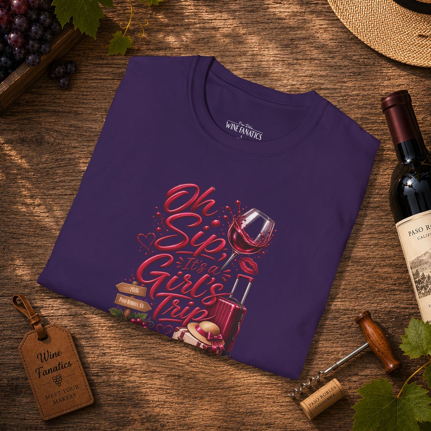 Oh Sip It's A Girl's Trip Personalized Crewneck Tee