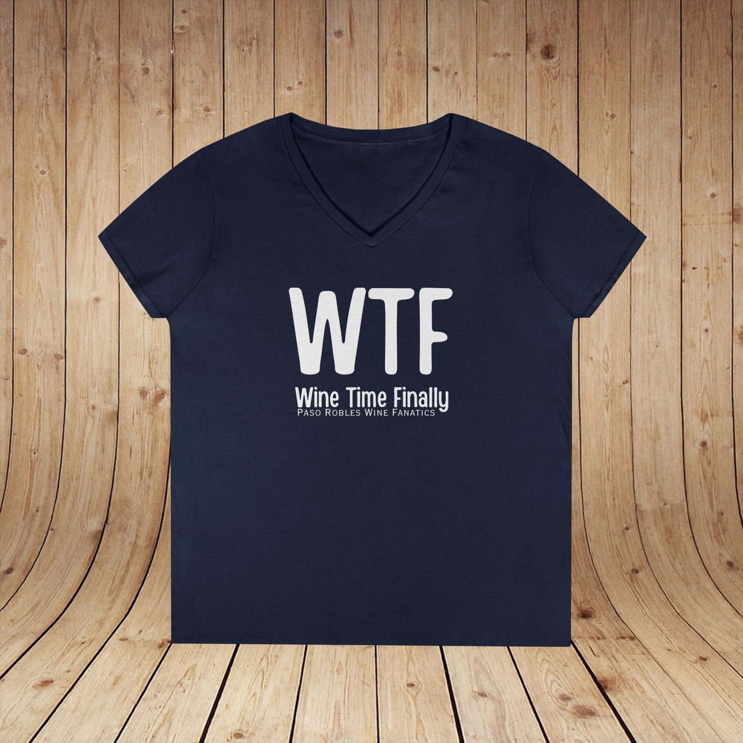 WTF Wine Tasting Finally Ladies V-Neck  Tee