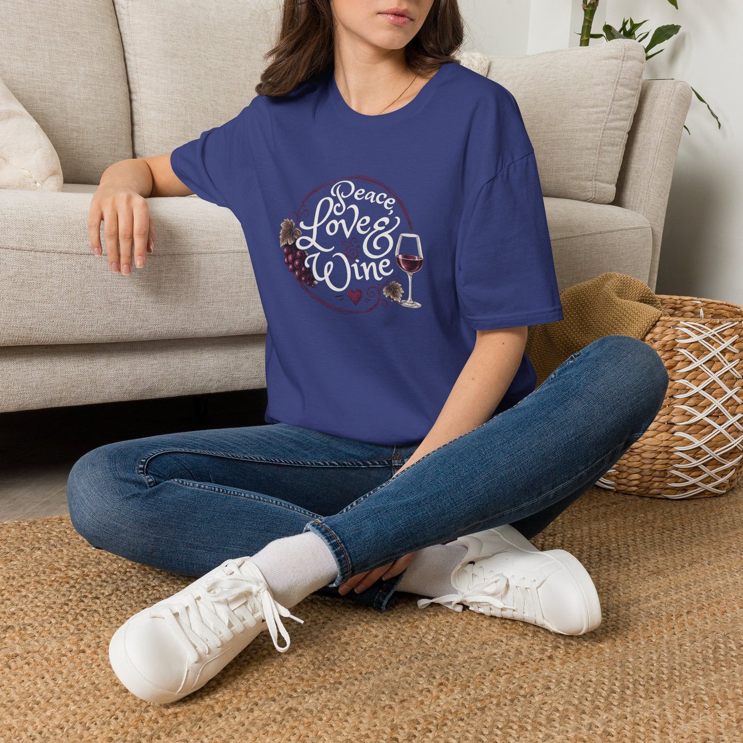 Peace, Love & Wine Crewneck Tee