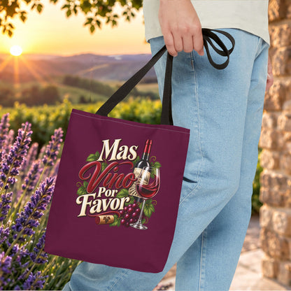 Mas Vino Por Favor Tote Bag