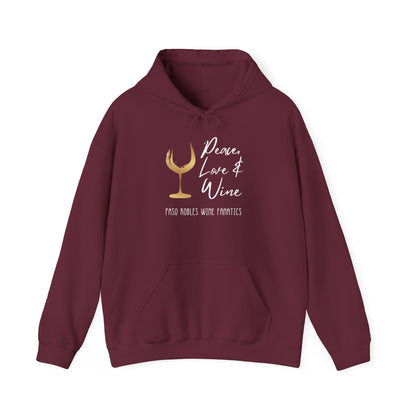 Peace, Love & Wine Gold Glass Hoodie