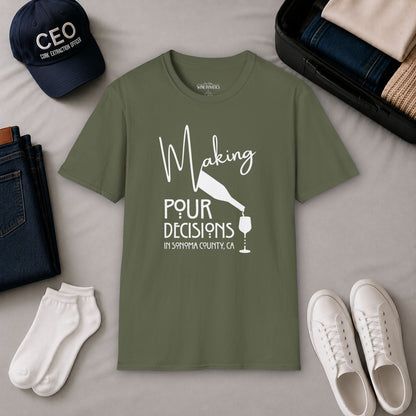 Sonoma County - Making Pour Decisions Crewneck Tee