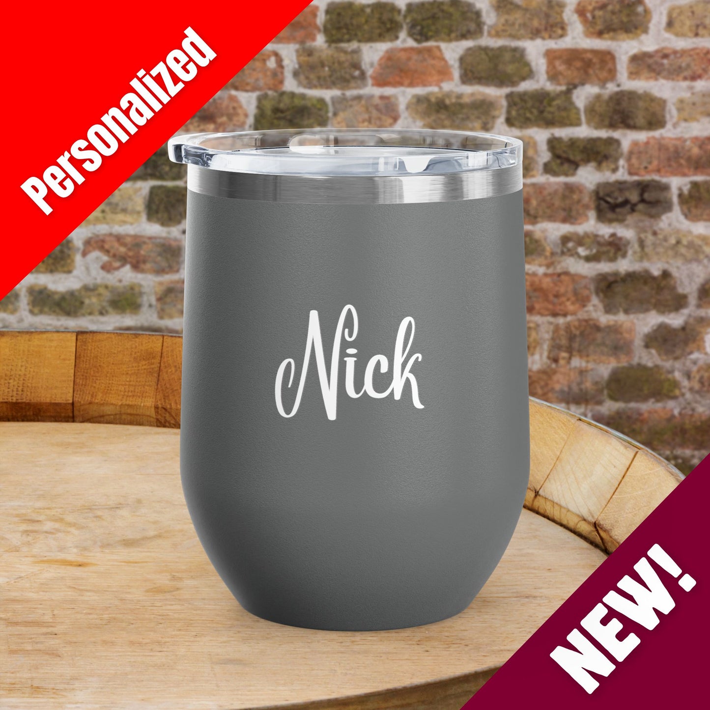 Red Wine & Blue Independence Day Personalized 12oz Wine Tumbler