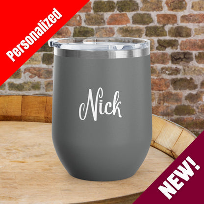 Red Wine & Blue Independence Day Personalized 12oz Wine Tumbler