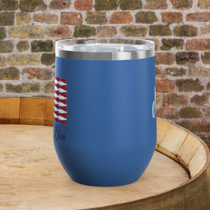 Red Wine & Blue Independence Day Personalized 12oz Wine Tumbler