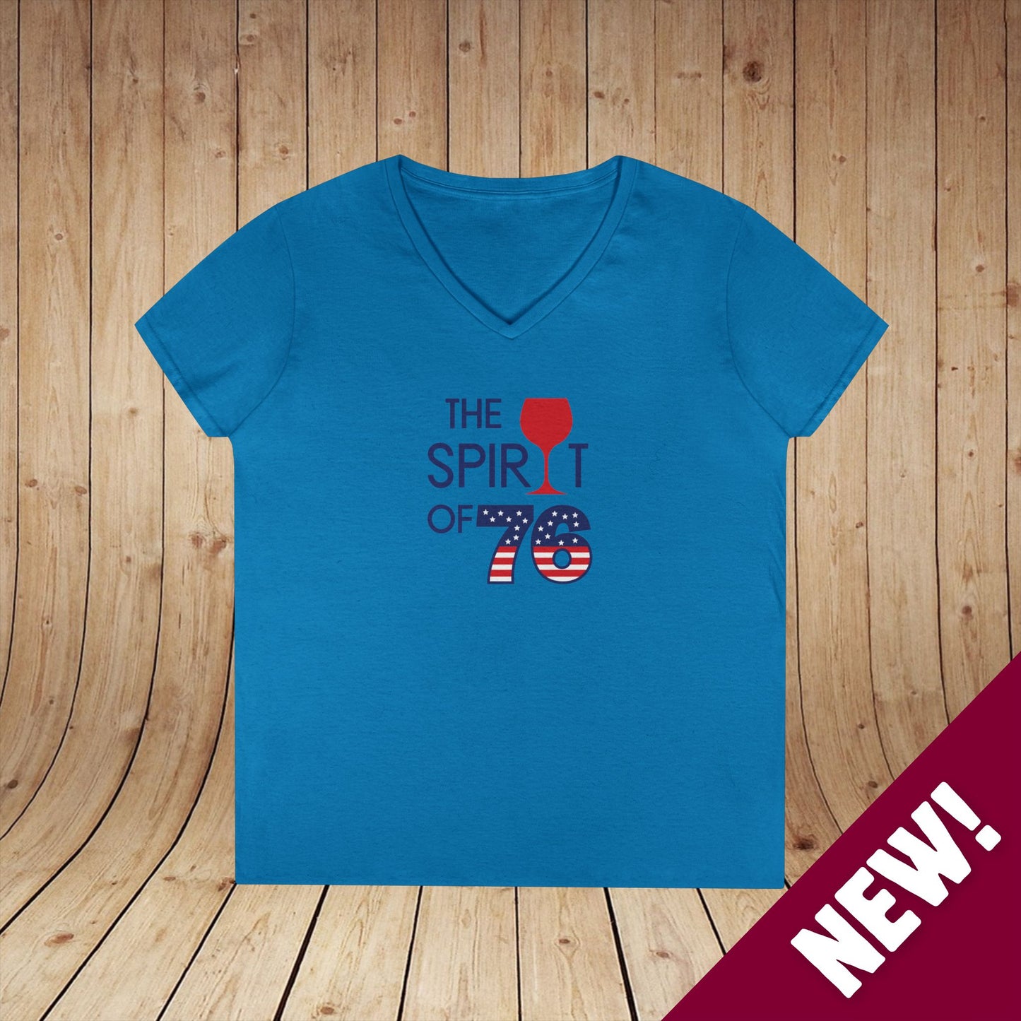 The Spirit of 76 Independence Day Ladies V-Neck Tee