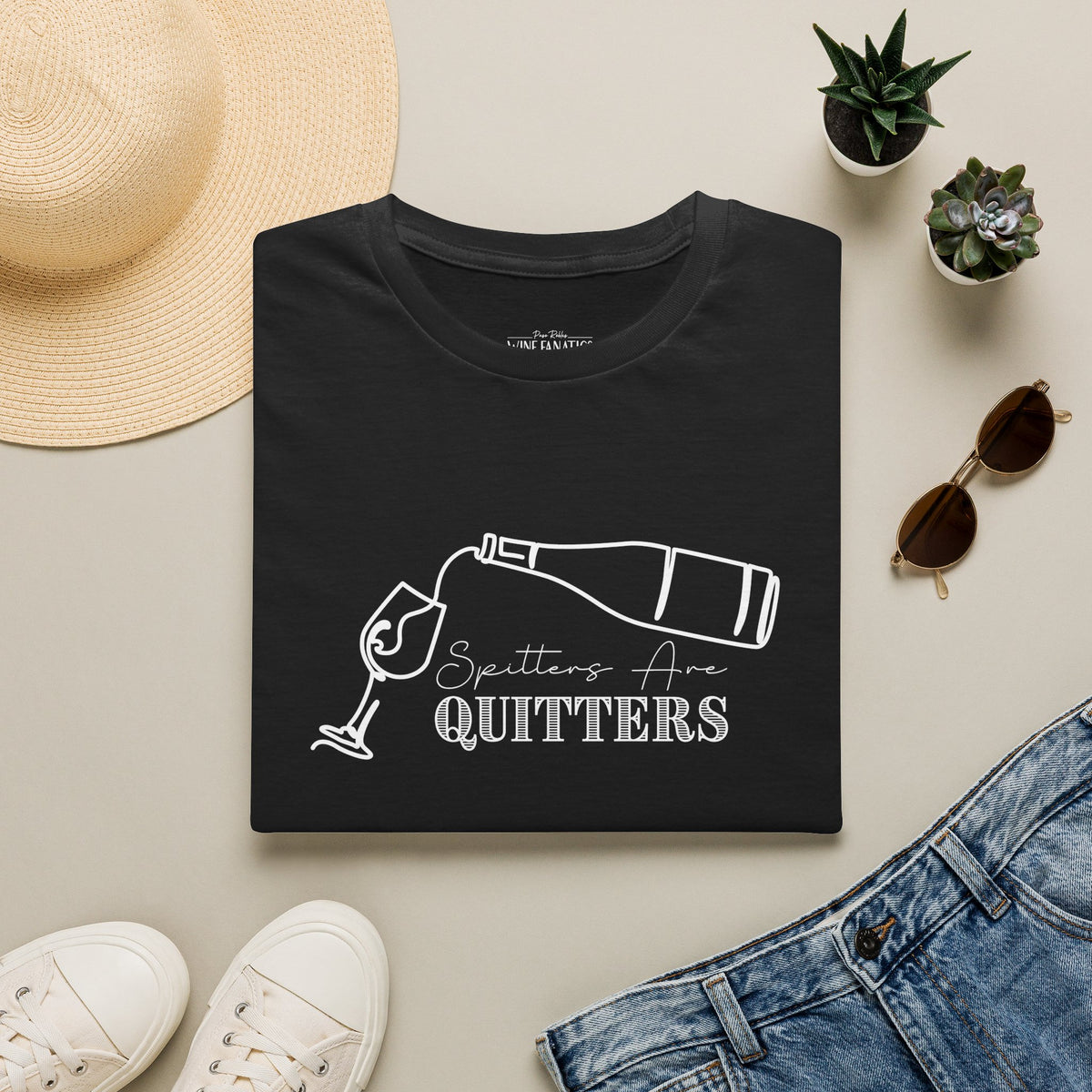Spitters Are Quitters (wine) Crewneck Tee