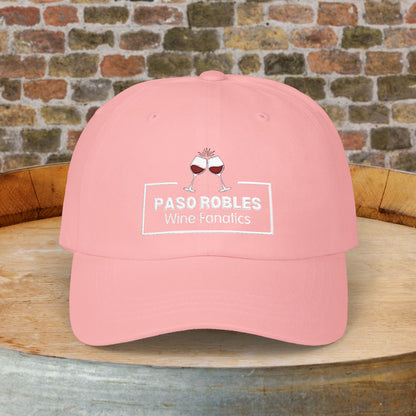 Paso Robles Wine Fanatics Toast Embroidered White Banner Cap