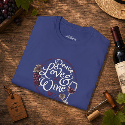 Peace, Love & Wine Crewneck Tee