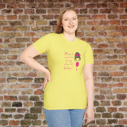 Mom's superpower, turning whine into Wine! Crewneck Tee