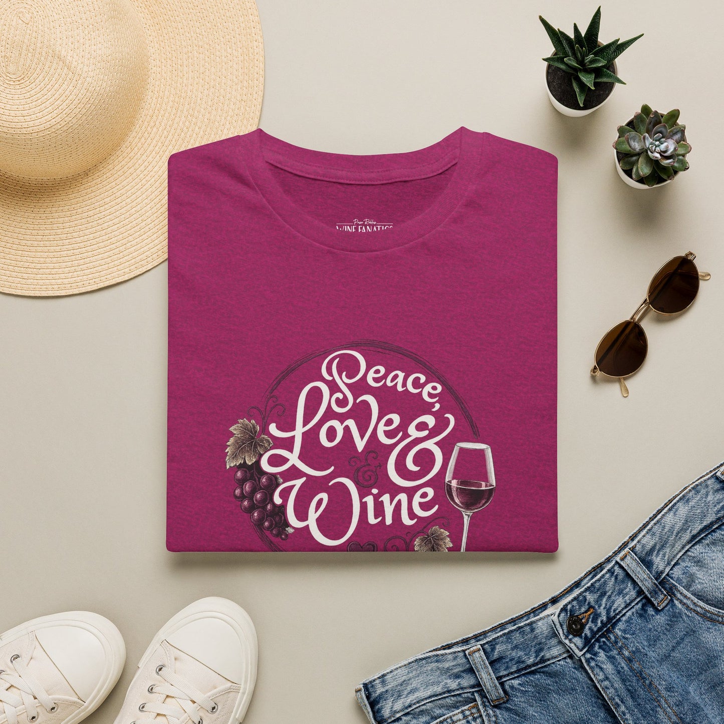 Peace, Love & Wine Crewneck Tee