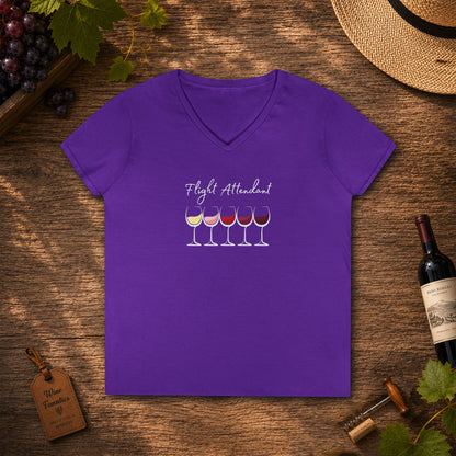 Flight Attendant Ladies V-Neck  Tee