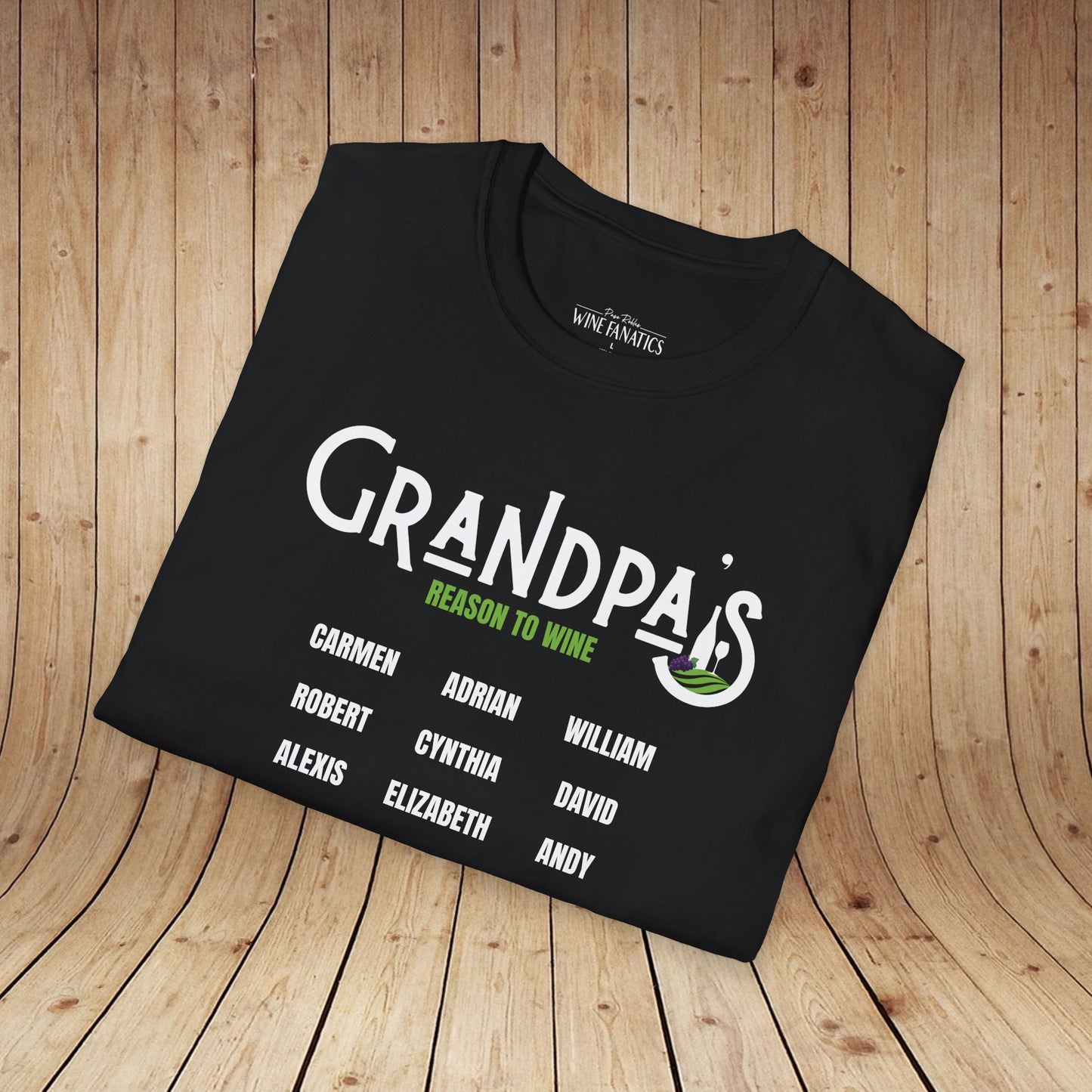 Grandpa's Reason To Wine Personalized T-Shirt