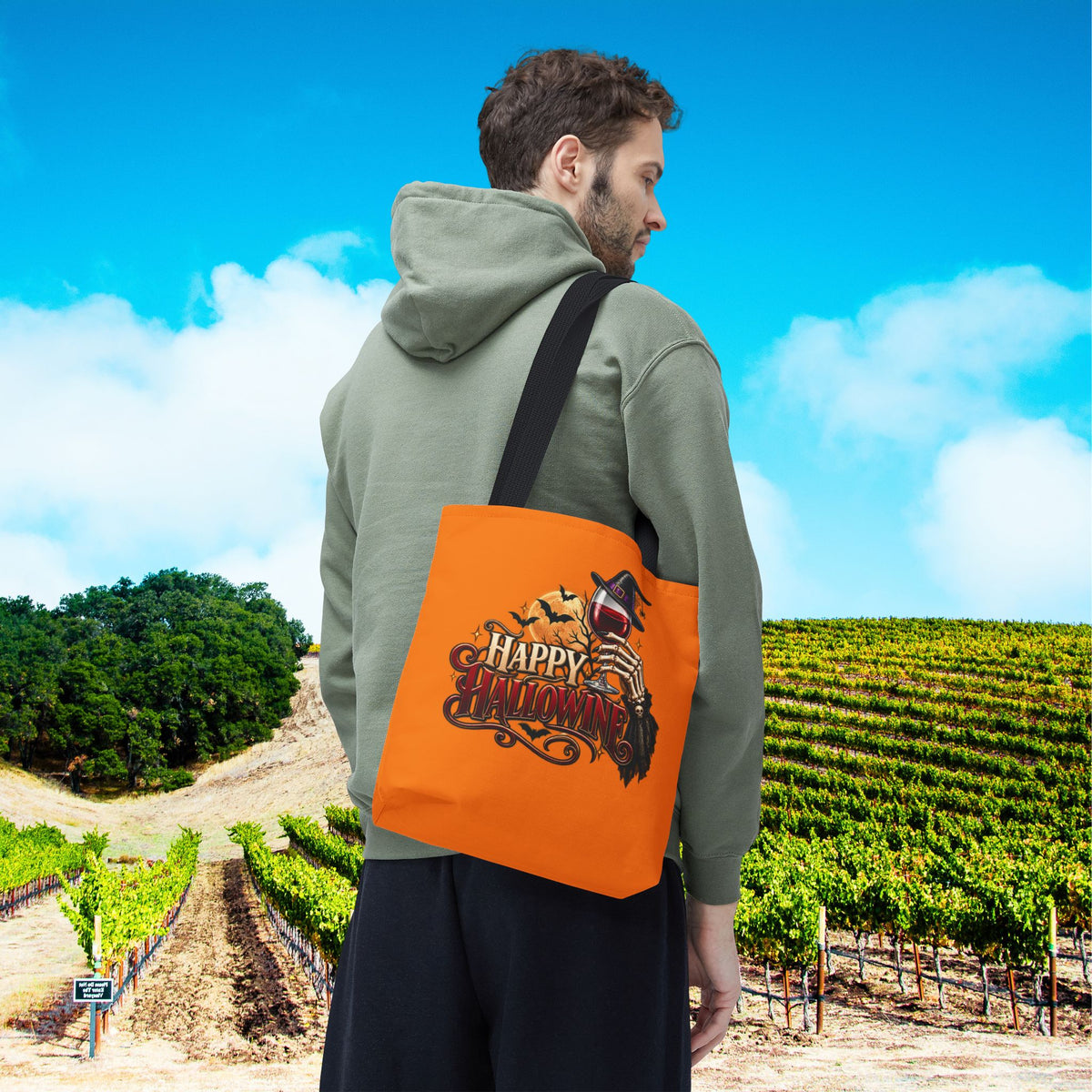 Happy Hallowine Personalized Tote Bag