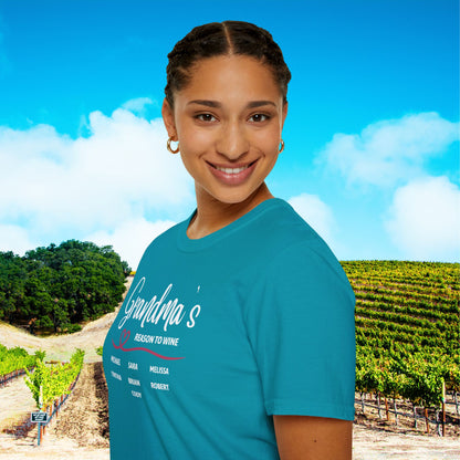 Grandma's Reason To Wine Personalized T-Shirt