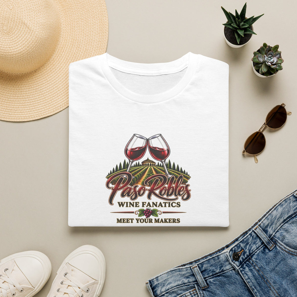 Paso Robles Wine Fanatics Meet Your Makers Crewneck T-Shirt