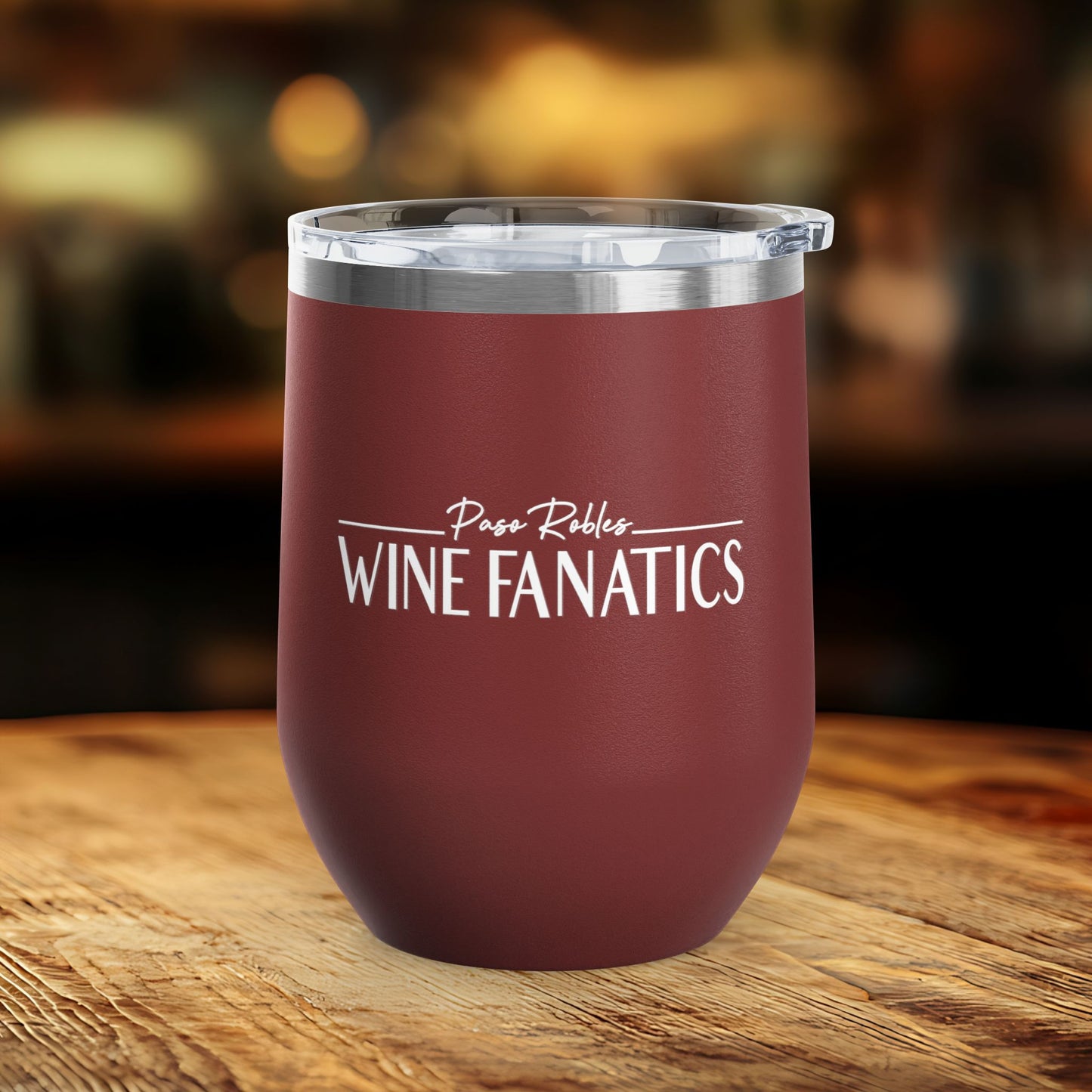 Paso Robles Wine Fanatics Logo 12oz Wine Tumbler