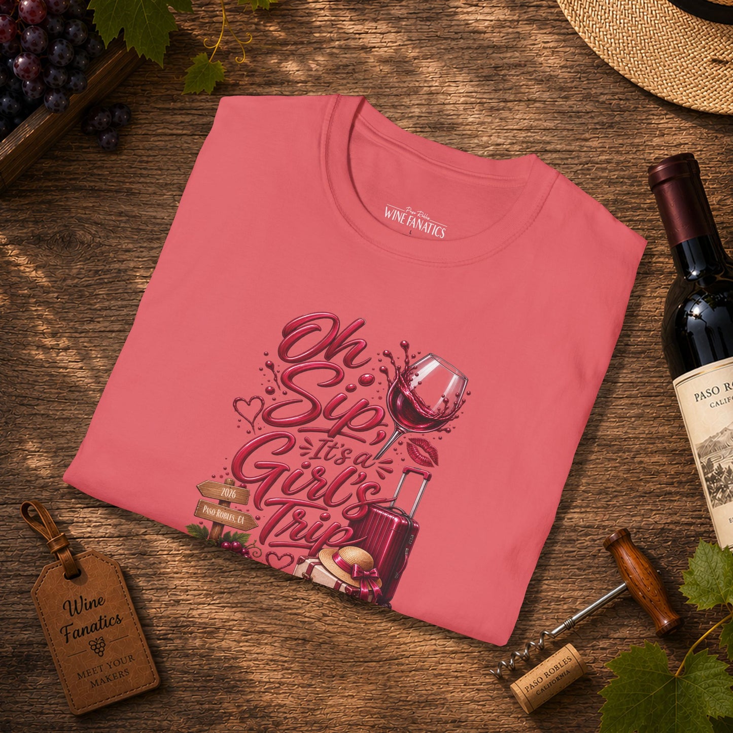 Oh Sip It's A Girl's Trip Personalized Crewneck Tee