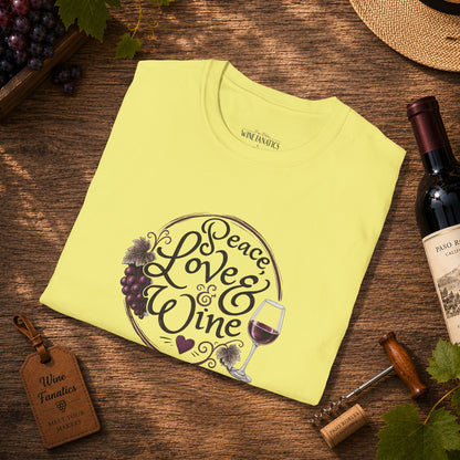 Peace, Love & Wine Crewneck Tee
