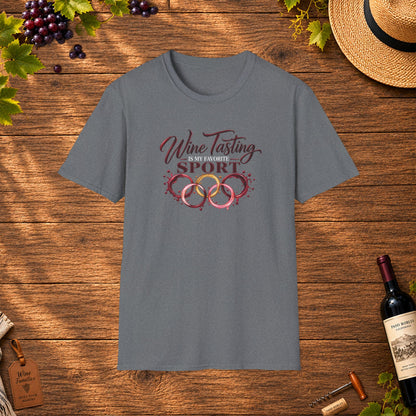 Wine Tasting Is My Favorite Sport Crewneck T-Shirt