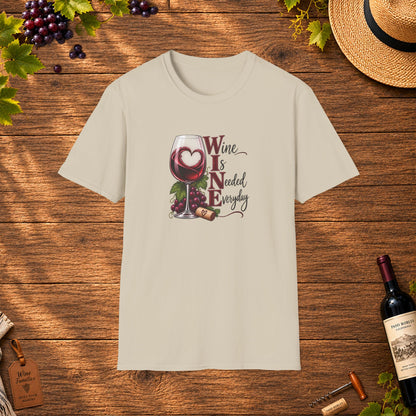 WINE Is Needed Every Day Crewneck T-Shirt