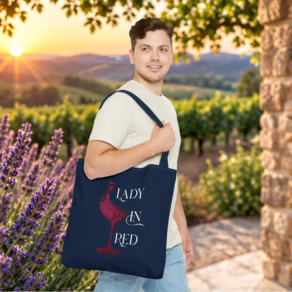 Lady In Red Personalized Tote Bag