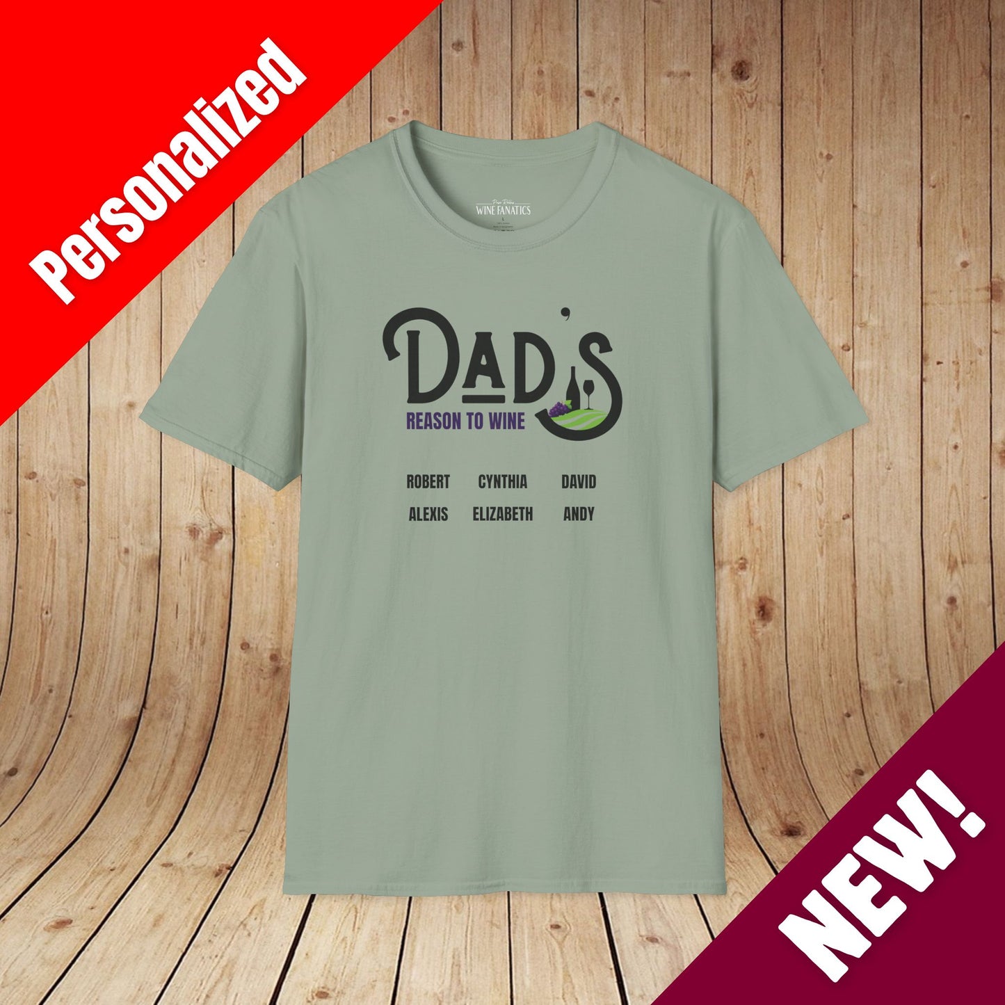 Dad's Reason To Wine Personalized T-Shirt