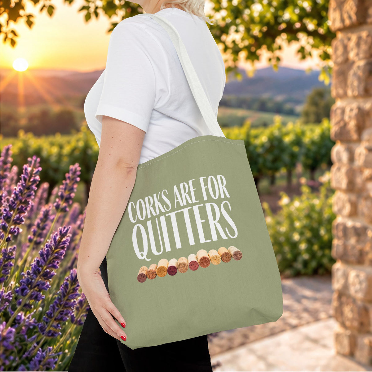 Corks Are For Quitters Personalized Tote Bag
