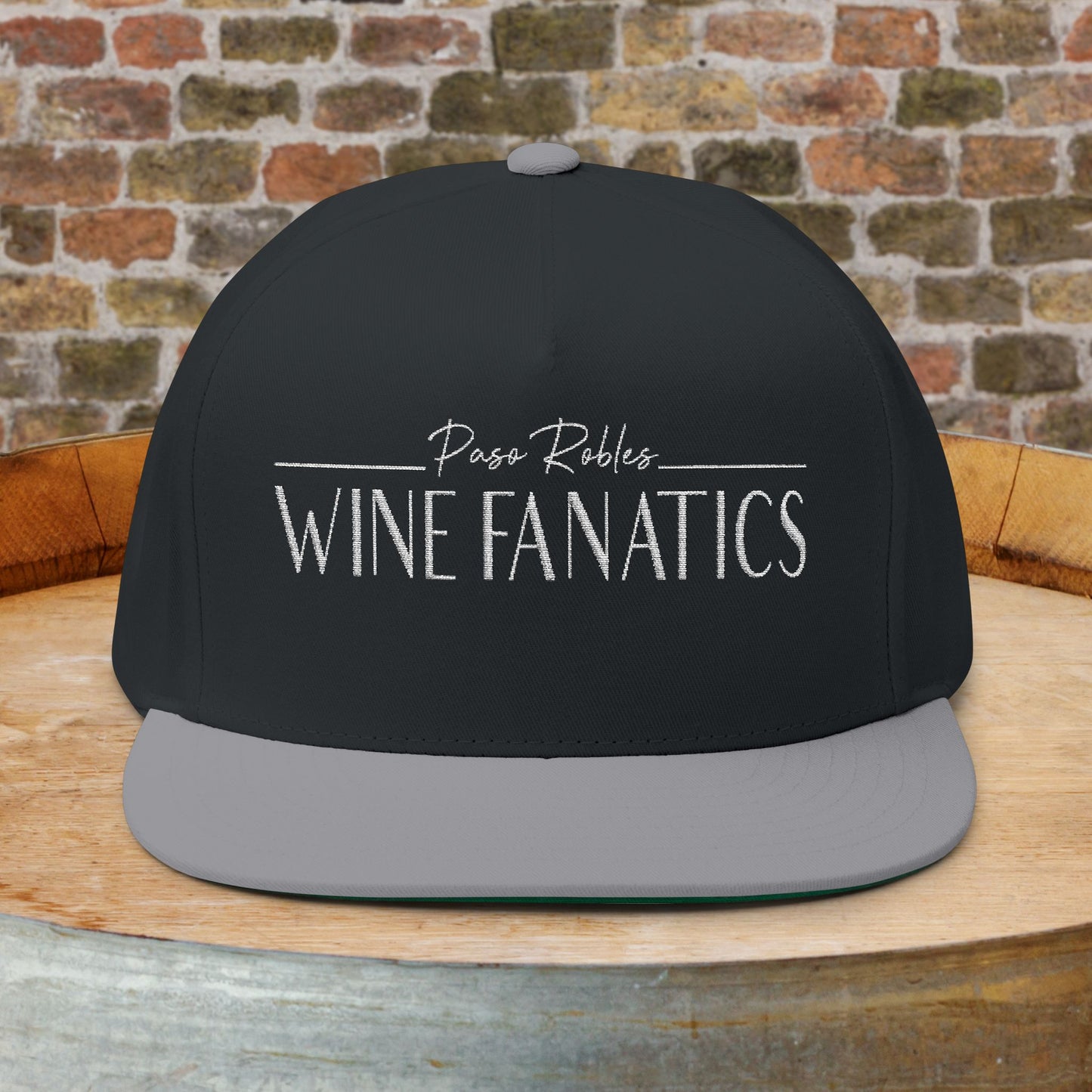 Paso Robles Wine Fanatics Embroidered Logo Flat Bill Cap