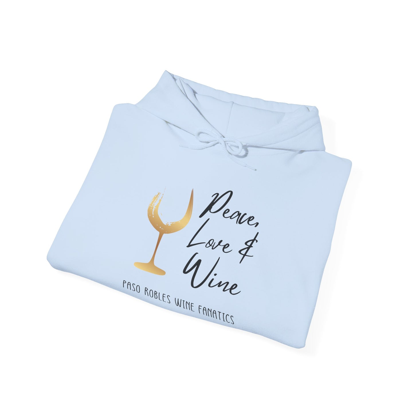 Peace, Love & Wine Gold Glass Hoodie