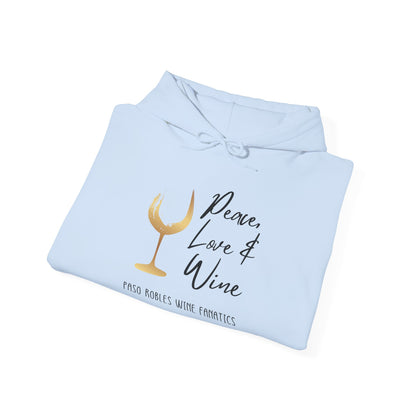 Peace, Love & Wine Gold Glass Hoodie