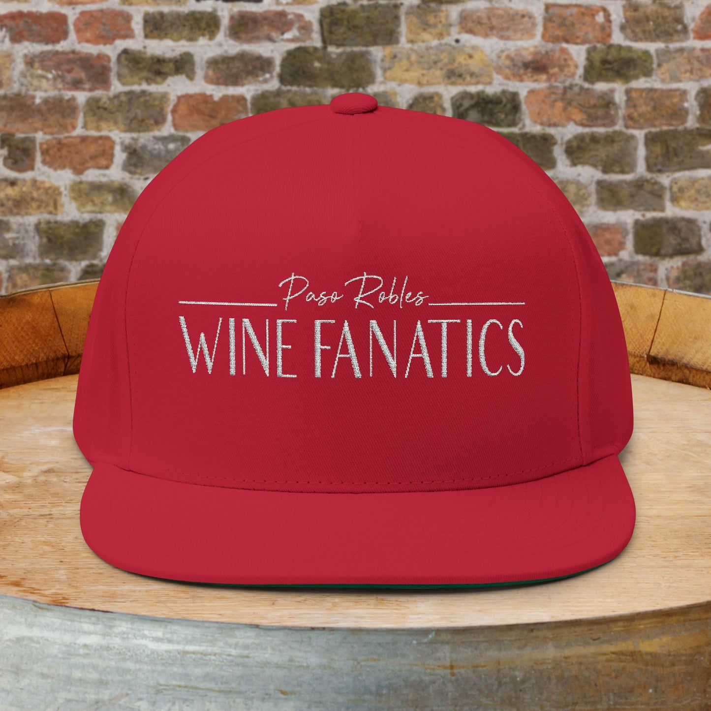 Paso Robles Wine Fanatics Embroidered Logo Flat Bill Cap