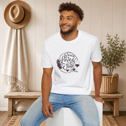 Peace, Love & Wine Crewneck Tee