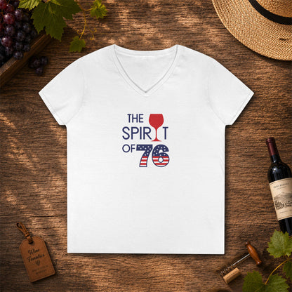 The Spirit of 76 Independence Day Ladies V-Neck Tee