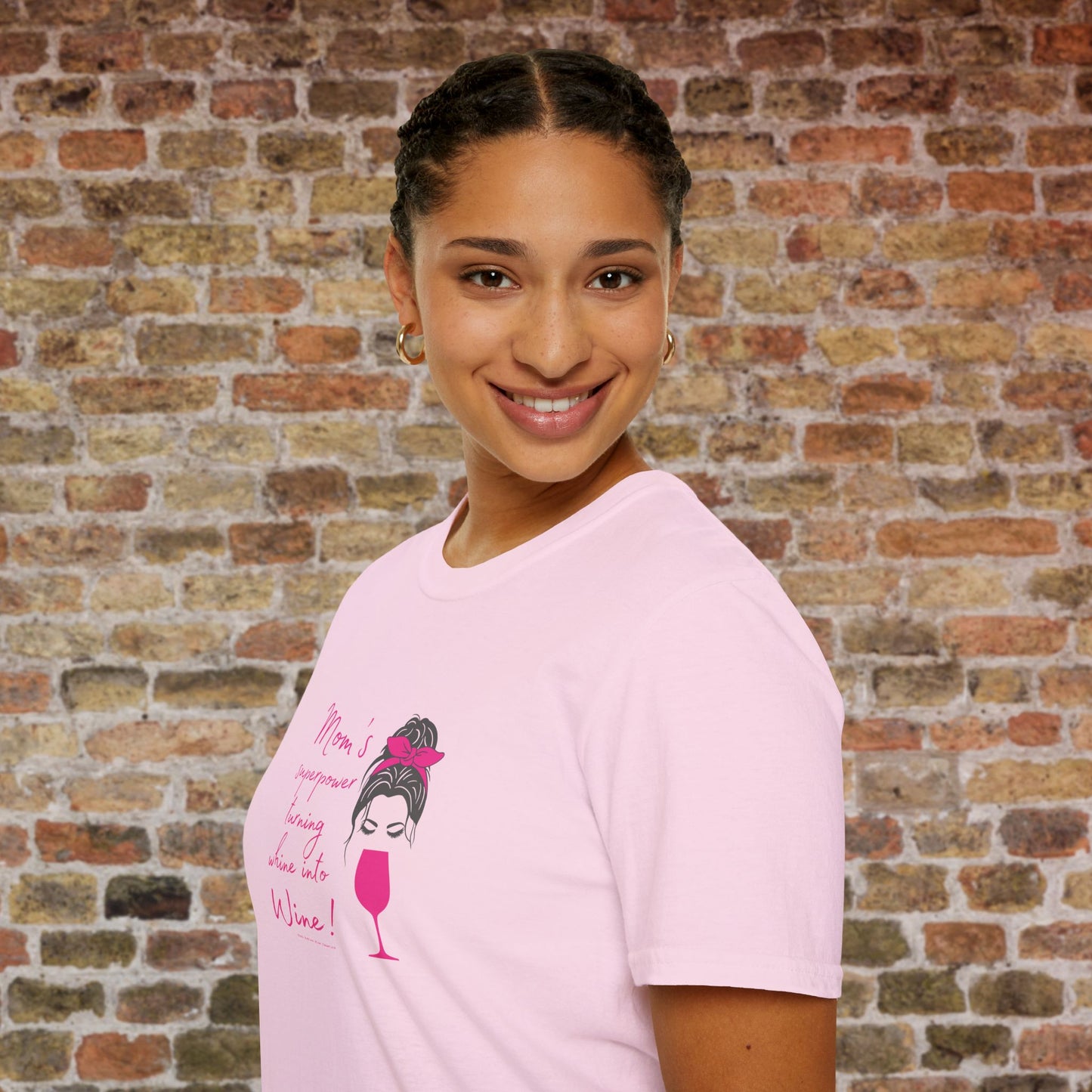 Mom's superpower, turning whine into Wine! Crewneck Tee