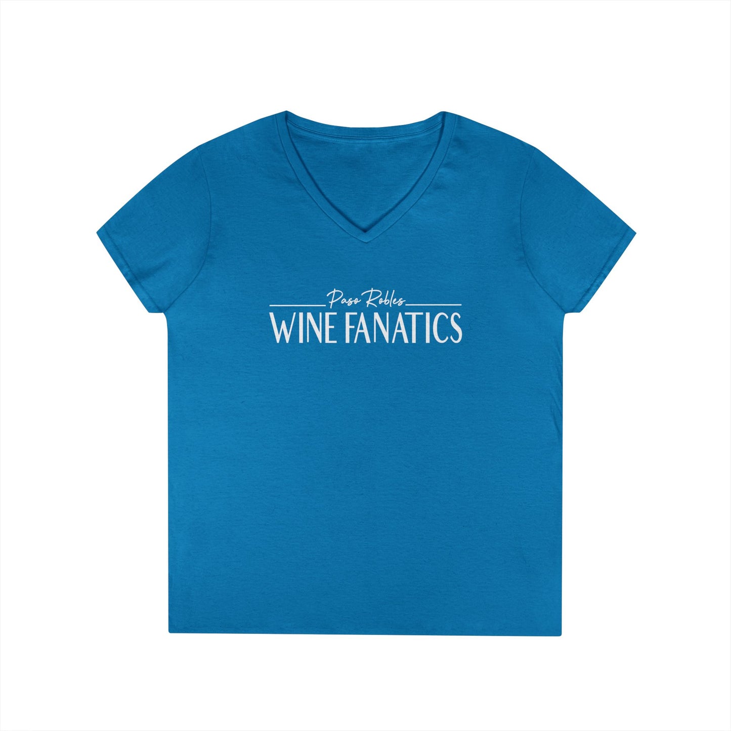 Paso Robles Wine Fanatics Logo Ladies V-Neck Tee