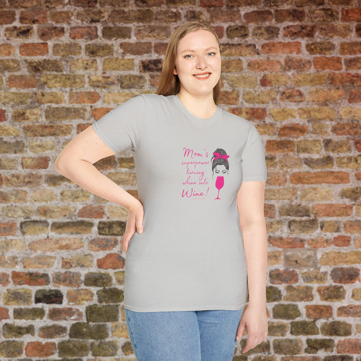 Mom's superpower, turning whine into Wine! Crewneck Tee