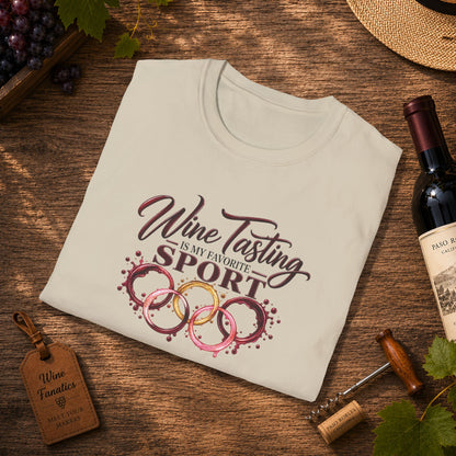Wine Tasting Is My Favorite Sport Crewneck T-Shirt