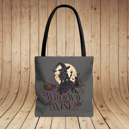 Witch Way To The Wine Personalized Tote Bag