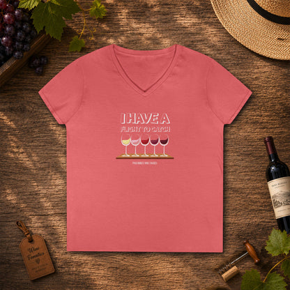 I Have A Flight To Catch Ladies V-Neck T-Shirt