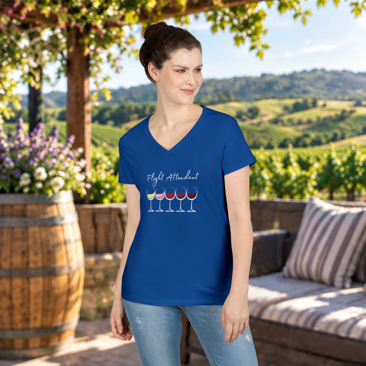 Flight Attendant Ladies V-Neck  Tee