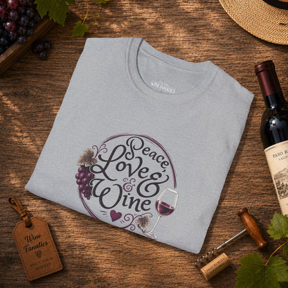 Peace, Love & Wine Crewneck Tee