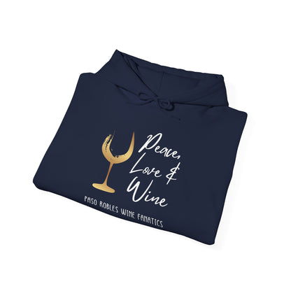 Peace, Love & Wine Gold Glass Hoodie