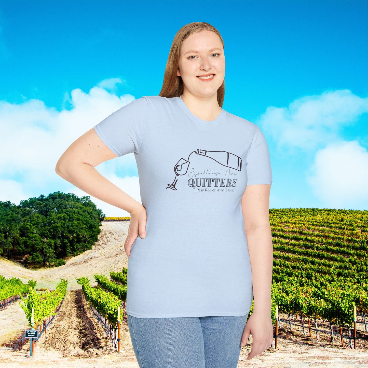 Spitters Are Quitters wine Unisex Softstyle T-Shirt