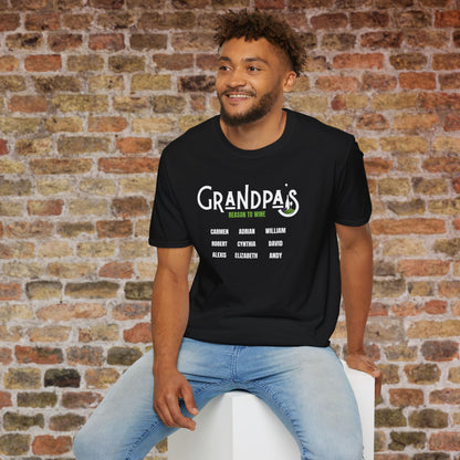Grandpa's Reason To Wine Personalized Crew Neck T-Shirt