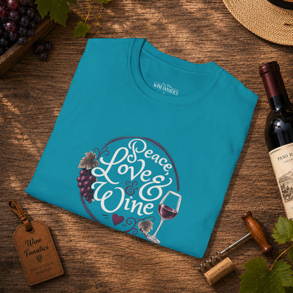 Peace, Love & Wine Crewneck Tee