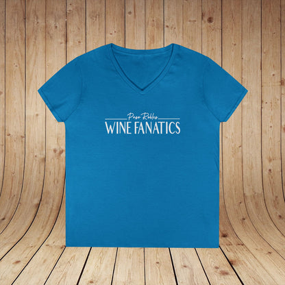 Paso Robles Wine Fanatics Logo Ladies V-Neck Tee