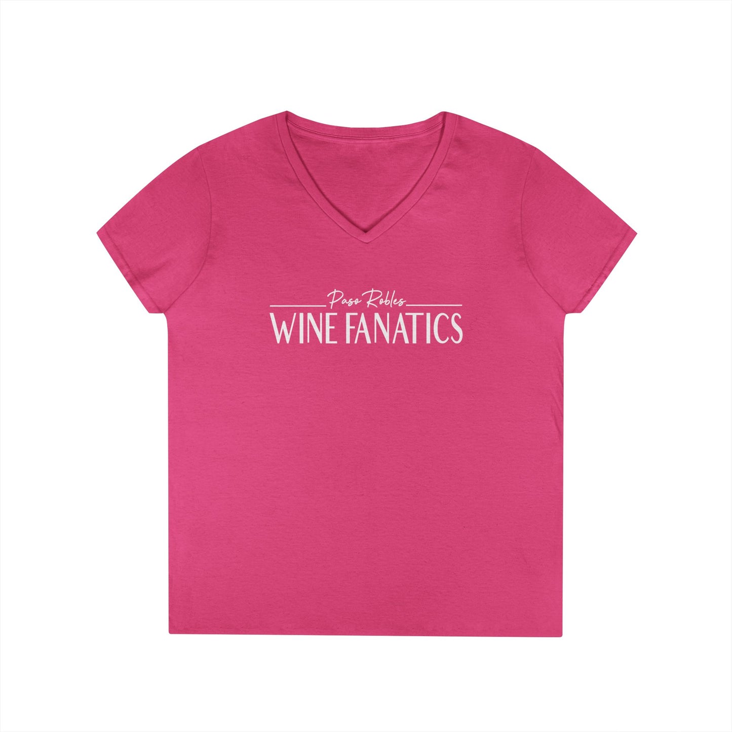 Paso Robles Wine Fanatics Logo Ladies V-Neck Tee