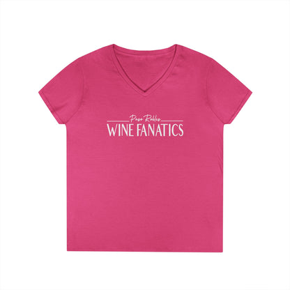 Paso Robles Wine Fanatics Logo Ladies V-Neck Tee