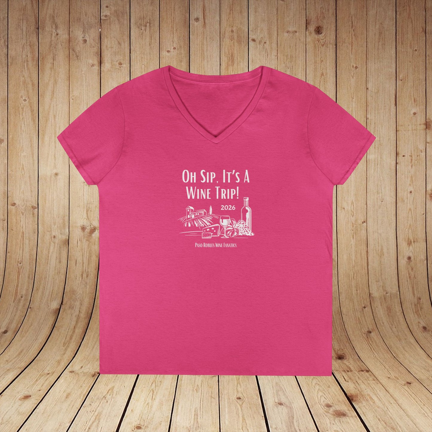 Oh Sip It's A Wine Trip Ladies V-Neck  Tee